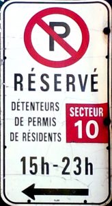 Montreal Parking Sign