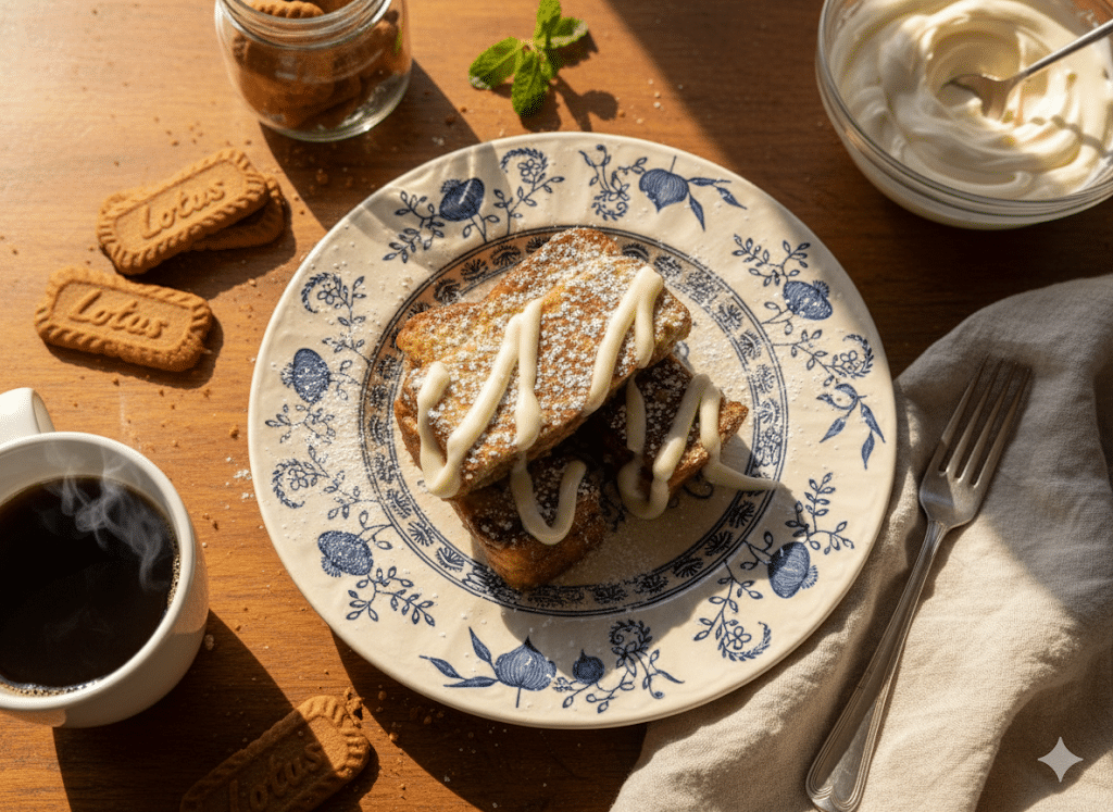 Biscoff French Toast with Cream Cheese Icing